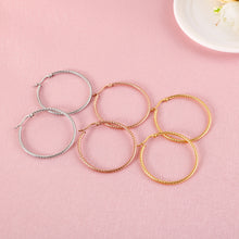 Load image into Gallery viewer, Simple and Fashion Plated Gold 40mm Geometric Circle 316L Stainless Steel Earrings