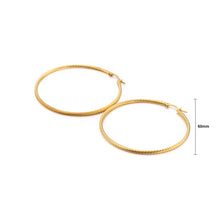 Load image into Gallery viewer, Simple and Fashion Plated Gold 60mm Geometric Circle 316L Stainless Steel Earrings