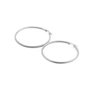 Simple and Fashion 60mm Geometric Circle 316L Stainless Steel Earrings