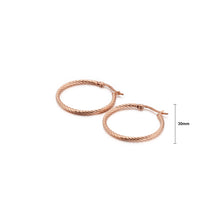 Load image into Gallery viewer, Simple and Fashion Plated Rose Gold 30mm Geometric Circle 316L Stainless Steel Earrings