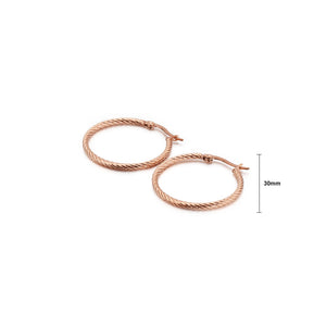Simple and Fashion Plated Rose Gold 30mm Geometric Circle 316L Stainless Steel Earrings