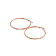 Load image into Gallery viewer, Simple and Fashion Plated Rose Gold 50mm Geometric Circle 316L Stainless Steel Earrings