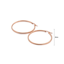 Load image into Gallery viewer, Simple and Fashion Plated Rose Gold 50mm Geometric Circle 316L Stainless Steel Earrings