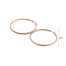 Load image into Gallery viewer, Simple and Fashion Plated Rose Gold 60mm Geometric Circle 316L Stainless Steel Earrings