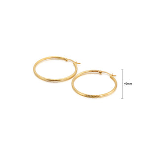 Simple Personality Plated Gold 40mm Geometric Circle 316L Stainless Steel Earrings