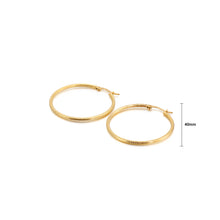 Load image into Gallery viewer, Simple Personality Plated Gold 40mm Geometric Circle 316L Stainless Steel Earrings