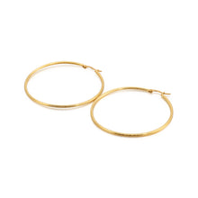 Load image into Gallery viewer, Simple Personality Plated Gold 60mm Geometric Circle 316L Stainless Steel Earrings