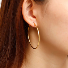 Load image into Gallery viewer, Simple Personality Plated Gold 60mm Geometric Circle 316L Stainless Steel Earrings