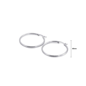 Simple Personality 40mm Geometric Circle 316L Stainless Steel Earrings
