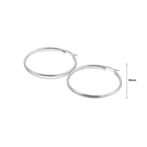 Simple Personality 50mm Geometric Circle 316L Stainless Steel Earrings