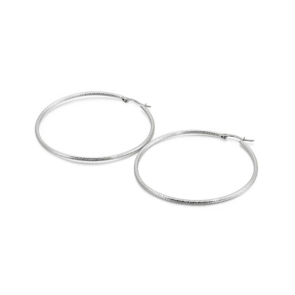 Simple Personality 60mm Geometric Circle 316L Stainless Steel Earrings