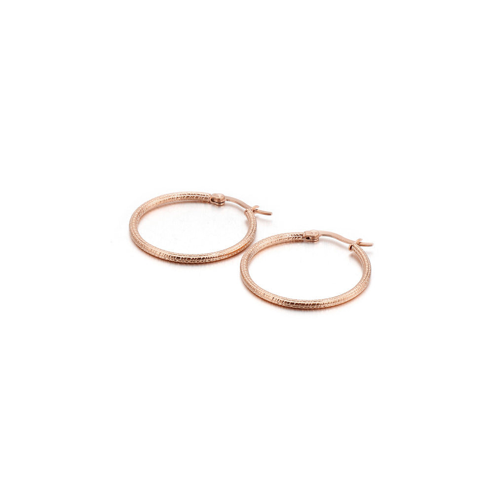 Simple Personality Plated Rose Gold 30mm Geometric Circle 316L Stainless Steel Earrings