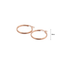 Load image into Gallery viewer, Simple Personality Plated Rose Gold 30mm Geometric Circle 316L Stainless Steel Earrings