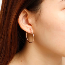 Load image into Gallery viewer, Simple Personality Plated Rose Gold 30mm Geometric Circle 316L Stainless Steel Earrings