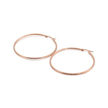Load image into Gallery viewer, Simple Personality Plated Rose Gold 60mm Geometric Circle 316L Stainless Steel Earrings