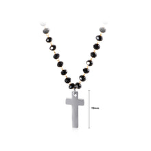 Load image into Gallery viewer, Simple Classic Cross 316L Stainless Steel Pendant with Beaded Necklace
