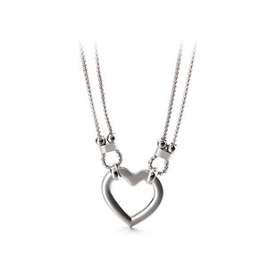Simple and Fashion Hollow Heart-shaped 316L Stainless Steel Pendant with Necklace