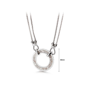 Simple and Fashion Geometric Circle 316L Stainless Steel Pendant with Necklace