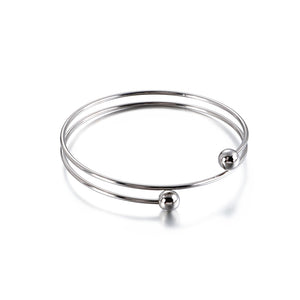Simple Fashion Spiral Geometric Round 316L Stainless Steel Bangle