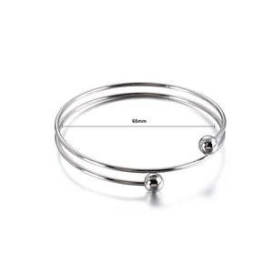 Simple Fashion Spiral Geometric Round 316L Stainless Steel Bangle