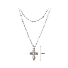 Load image into Gallery viewer, Fashion and Elegant Cross 316L Stainless Steel Pendant with Double Necklace