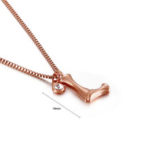 Load image into Gallery viewer, Fashion Simple Plated Rose Gold English Alphabet L 316L Stainless Steel Pendant with Cubic Zirconia and Necklace
