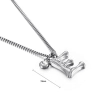 Load image into Gallery viewer, Fashion and Simple English Alphabet E 316L Stainless Steel Pendant with Cubic Zirconia and Necklace