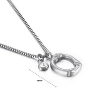 Load image into Gallery viewer, Fashion and Simple English Alphabet O 316L Stainless Steel Pendant with Cubic Zirconia and Necklace