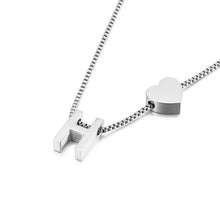 Load image into Gallery viewer, Simple and Fashion Heart-shaped English Alphabet H 316L Stainless Steel Pendant with Necklace