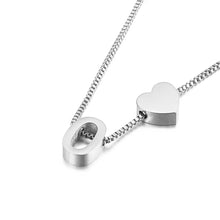 Load image into Gallery viewer, Simple and Fashion Heart-shaped English Alphabet O 316L Stainless Steel Pendant with Necklace