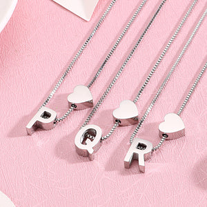 Simple and Fashion Heart-shaped English Alphabet R 316L Stainless Steel Pendant with Necklace