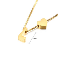 Load image into Gallery viewer, Fashion and Simple Plated Gold Heart-shaped English Alphabet L 316L Stainless Steel Pendant with Necklace