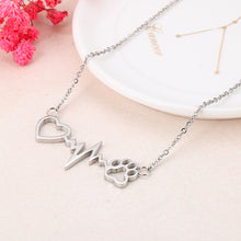 Load image into Gallery viewer, Fashion Creative Heart-shaped Dog Paw Print 316L Stainless Steel Necklace