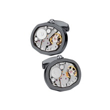 Load image into Gallery viewer, Fashion and Elegant Plated Black Movable Mechanical Movement Cufflinks
