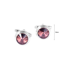 Load image into Gallery viewer, Elegant and Simple Geometric Round Red Cubic Zirconia Cufflinks