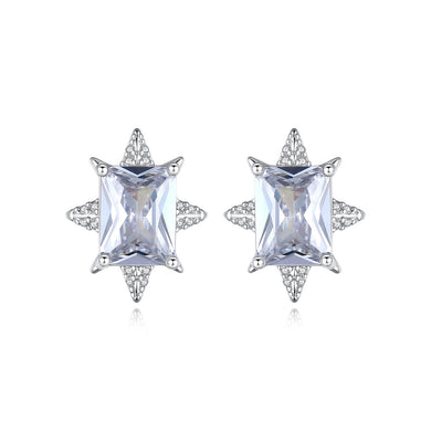 Fashion and Elegant Snowflake Stud Earrings with Cubic Zirconia