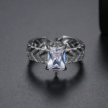 Load image into Gallery viewer, Fashion and Elegant Geometric Hollow Cubic Zirconia Adjustable Opening Ring