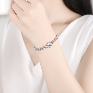 Fashion Bright Snowflake Bracelet with Cubic Zirconia