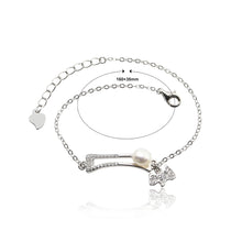 Load image into Gallery viewer, 925 Sterling Silver Simple Creative Dog Bone Freshwater Pearl Bracelet with Cubic Zirconia