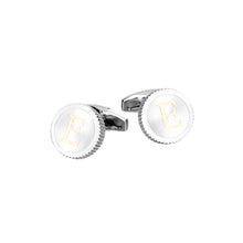 Load image into Gallery viewer, Fashion Simple English Alphabet E Round Cufflinks