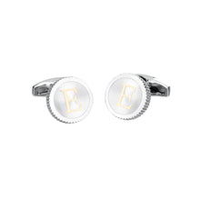 Load image into Gallery viewer, Fashion Simple English Alphabet E Round Cufflinks