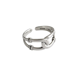 925 Sterling Silver Simple Fashion Geometric Adjustable Open Ring