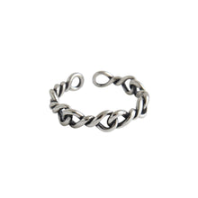 Load image into Gallery viewer, 925 Sterling Silver Simple Retro Geometric Hollow Twist Adjustable Opening Ring