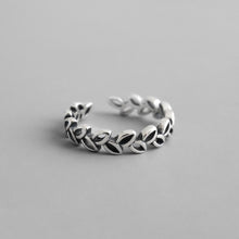 Load image into Gallery viewer, 925 Sterling Silver Simple Vintage Hollow Leaf Adjustable Opening Ring
