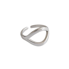 Load image into Gallery viewer, 925 Sterling Silver Simple Fashion Hollow Geometric Adjustable Open End Ring