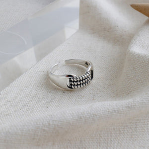 925 Sterling Silver Fashion Creative Twist Geometric Adjustable Open Ring