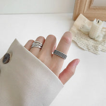 Load image into Gallery viewer, 925 Sterling Silver Fashion Vintage Round Bead Geometric Adjustable Open Ring