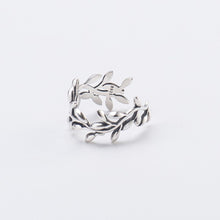 Load image into Gallery viewer, 925 Sterling Silver Fashion Simple Leaf Adjustable Open Ring
