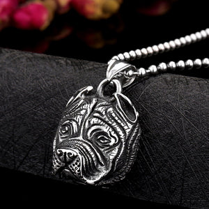 Fashion Simple Bulldog 316L Stainless Steel Pendant with Necklace