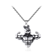 Load image into Gallery viewer, Fashion Creative Fitness Dog 316L Stainless Steel Pendant with Necklace